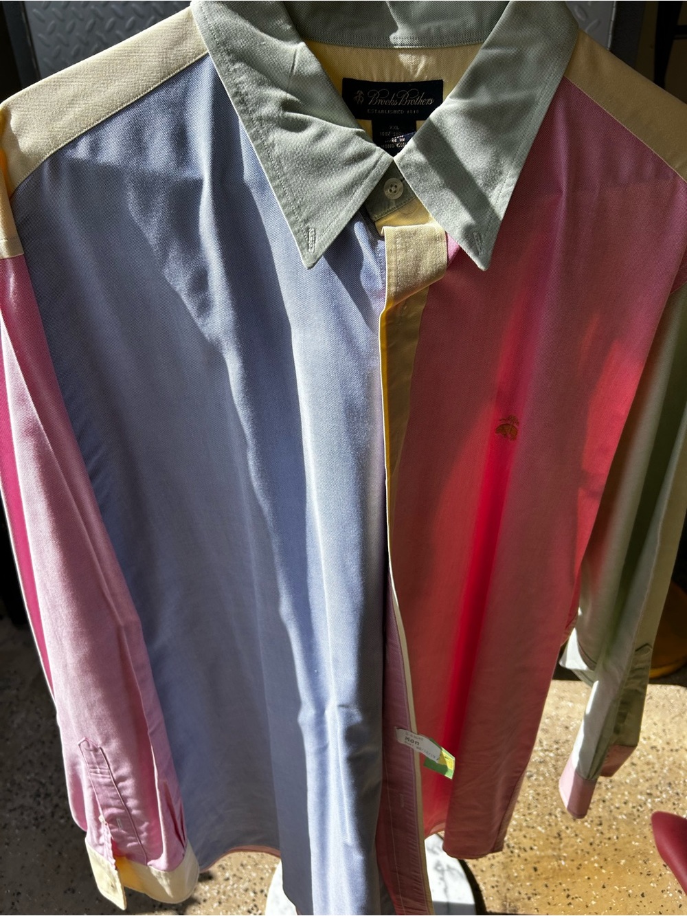 Brooks Brothers Pastel Multi-Panel Button-Down Shirt - Blue, Pink, Mint, Yellow